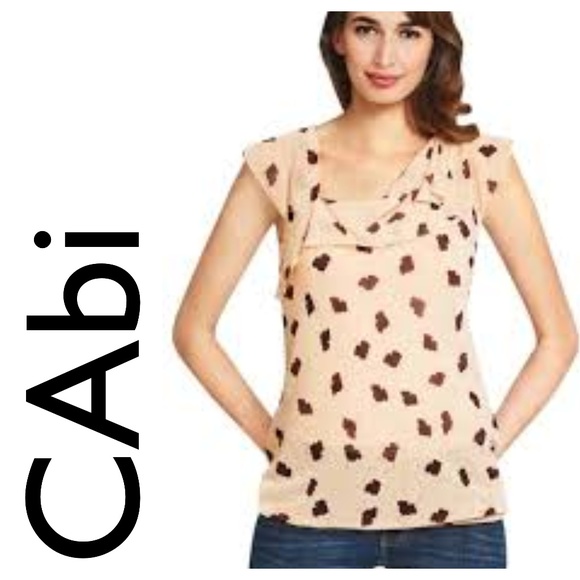 CAbi Tops - NWT CAbi Ruffle Top 981 Blouse Short Sleeve Cream